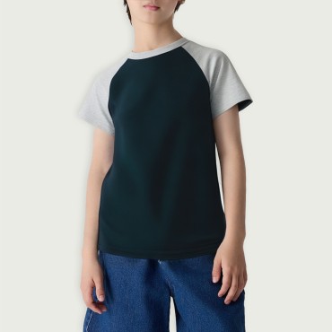 100% cotton knitted summer casual round neck children's top