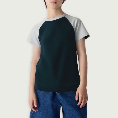 100% cotton knitted summer casual round neck child...