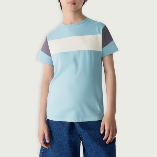 Children's summer cotton quick-drying round neck s...