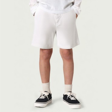 Boys' Lace-Up Cotton Twill Shorts