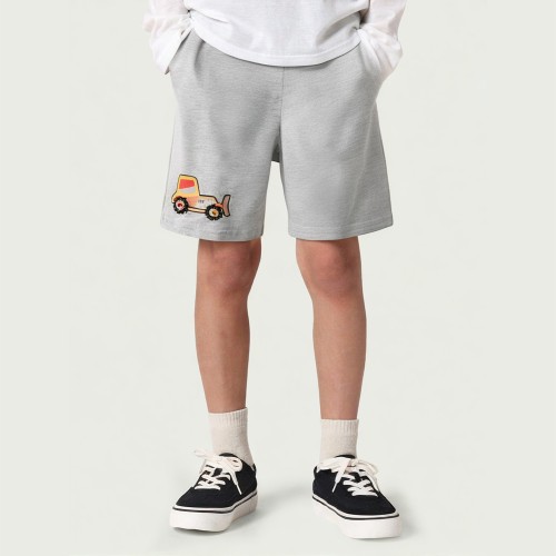 Knitted elastic waist pocket design boys summer sh...