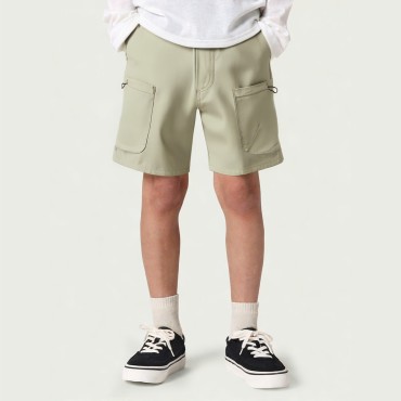 Boys Cotton Casual Pocket Pullover Shorts