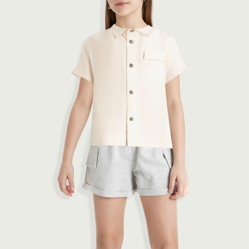 Children's Sweet Bow Decorated Nylon Dress Shirt D...