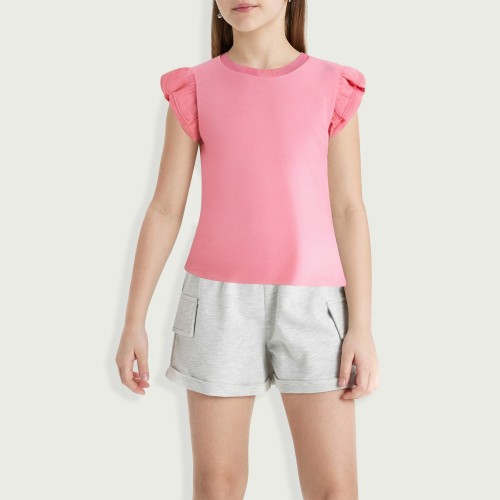 Infant and toddler cotton ruffled thickened T-shir...
