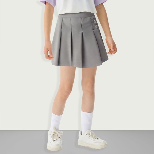 Girls Button Pleated School Uniform Culottes