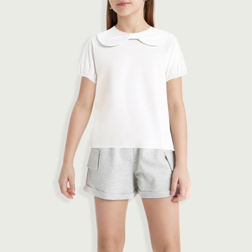 Cute Bow Puff Sleeve Short Sleeve Children's Fashi...