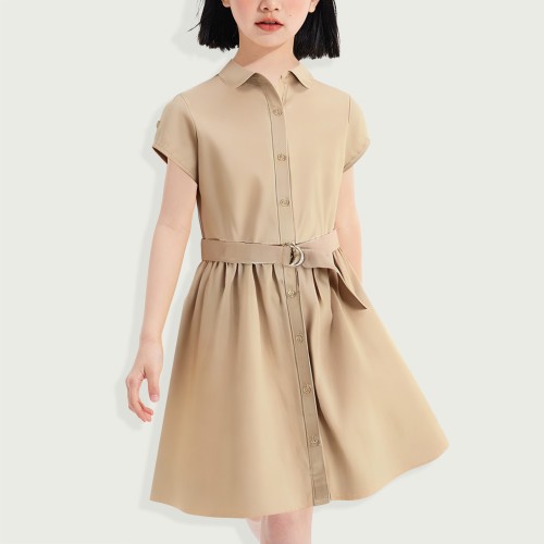 Girls school uniform short sleeve shirt dress