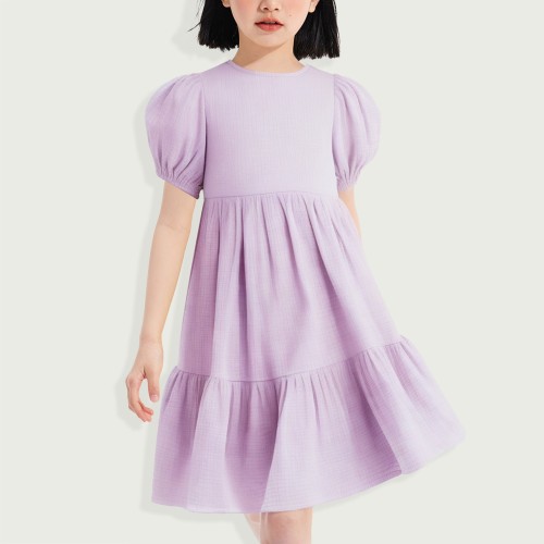 Organic Cotton Ruffled Jersey Short Sleeve A-Line ...
