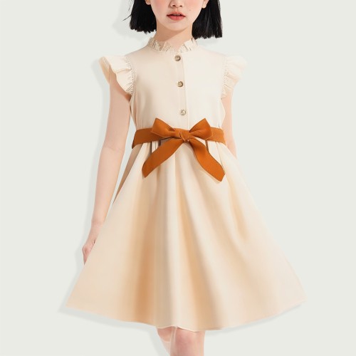 Girls Ruffle Cap Sleeve Dress